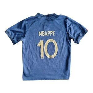 2022-23 Nike Kylian Mbappé #10 France FFF Football Jersey Youth Size: 26